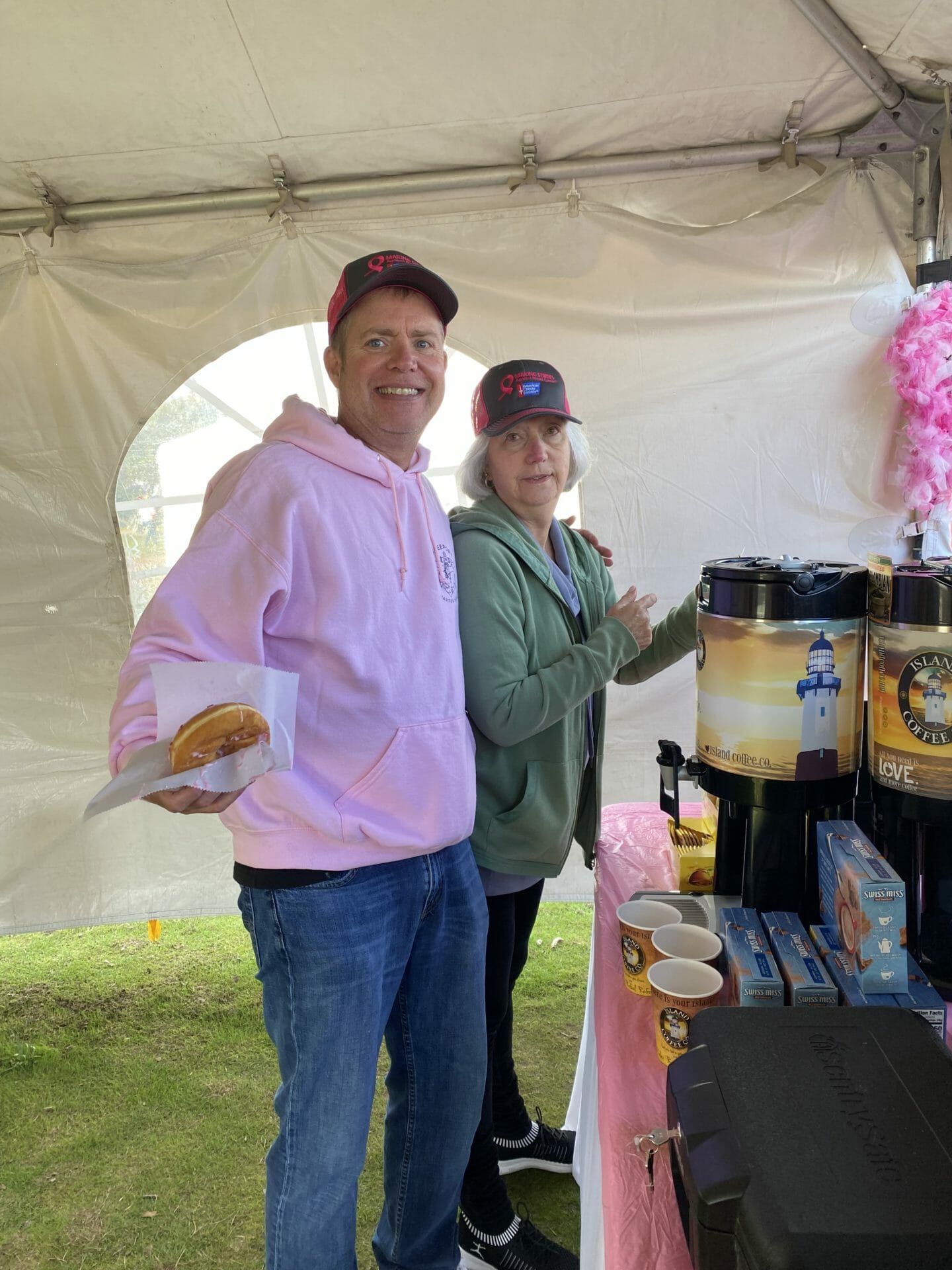 Island Coffee booth customers